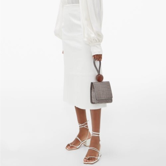 NWT BY Far Ball Croco-Embossed Leather Top Handle Bag - Picture 4 of 10